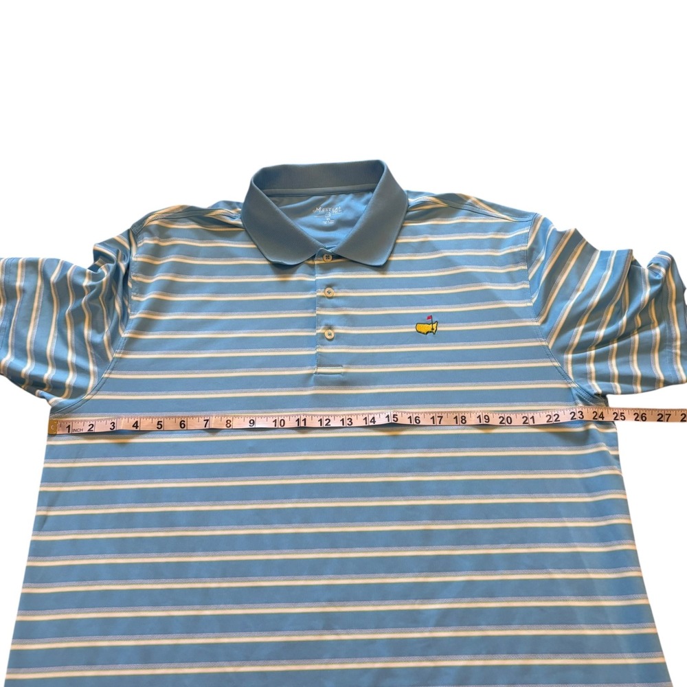 Masters Tech Mens XL Blue White Striped Golf Polo Shirt Short Sleeve MT1670-02 - Picture 6 of 7